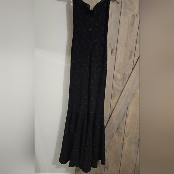 JESSICA MCCLINTOCK for Cache Black sparkle bodycon mermaid strapless maxi.4 - Picture 7 of 13